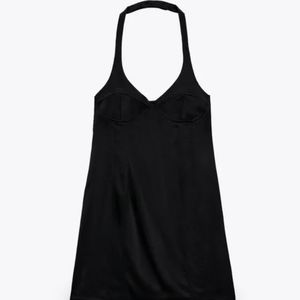 Black Satin Mini Dress